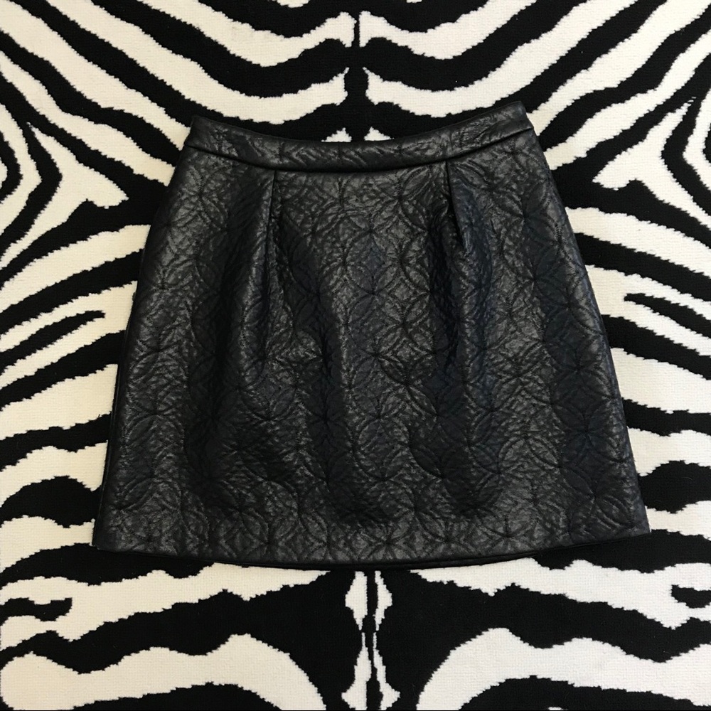 Nordstrom Halogen Vegan Leather Quilted Mini Skirt